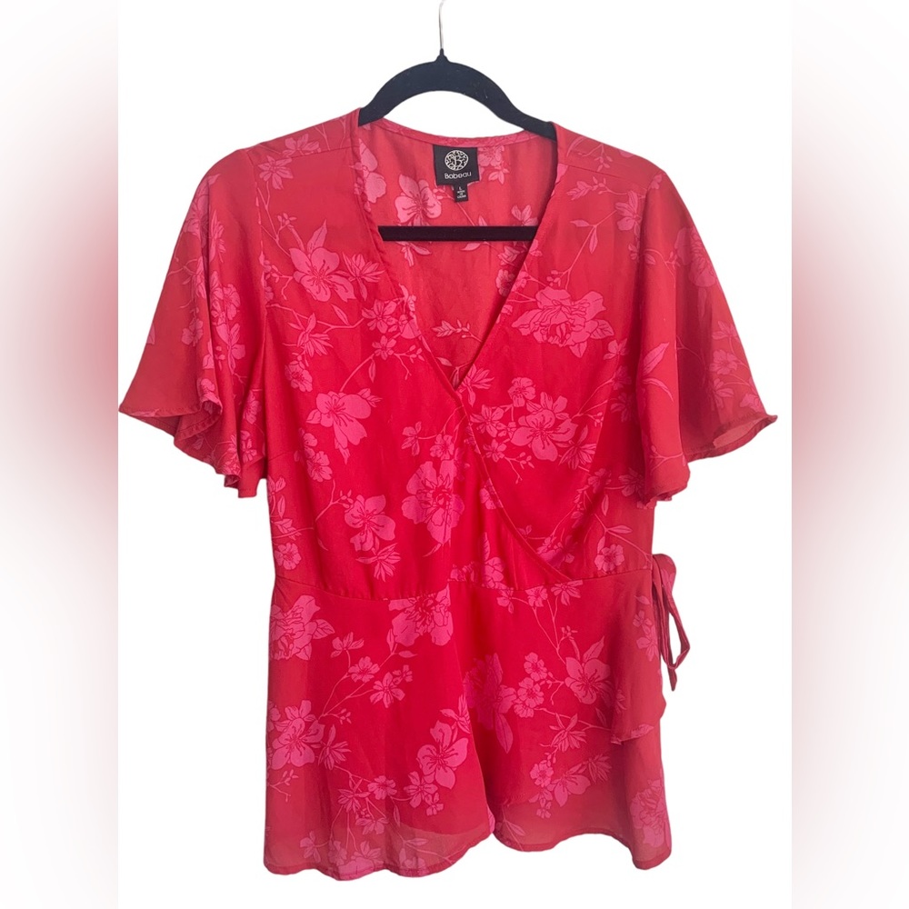 Bobeau faux wrap with waist tie